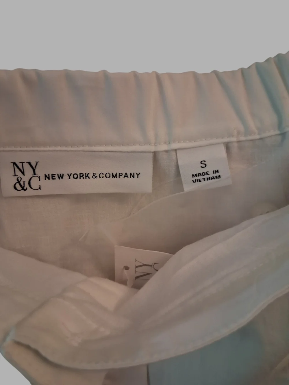 New York & Company White Tiered, Puff Sleeve Midi Dress Cottagecore Boho Coastal - Picture 7 of 8